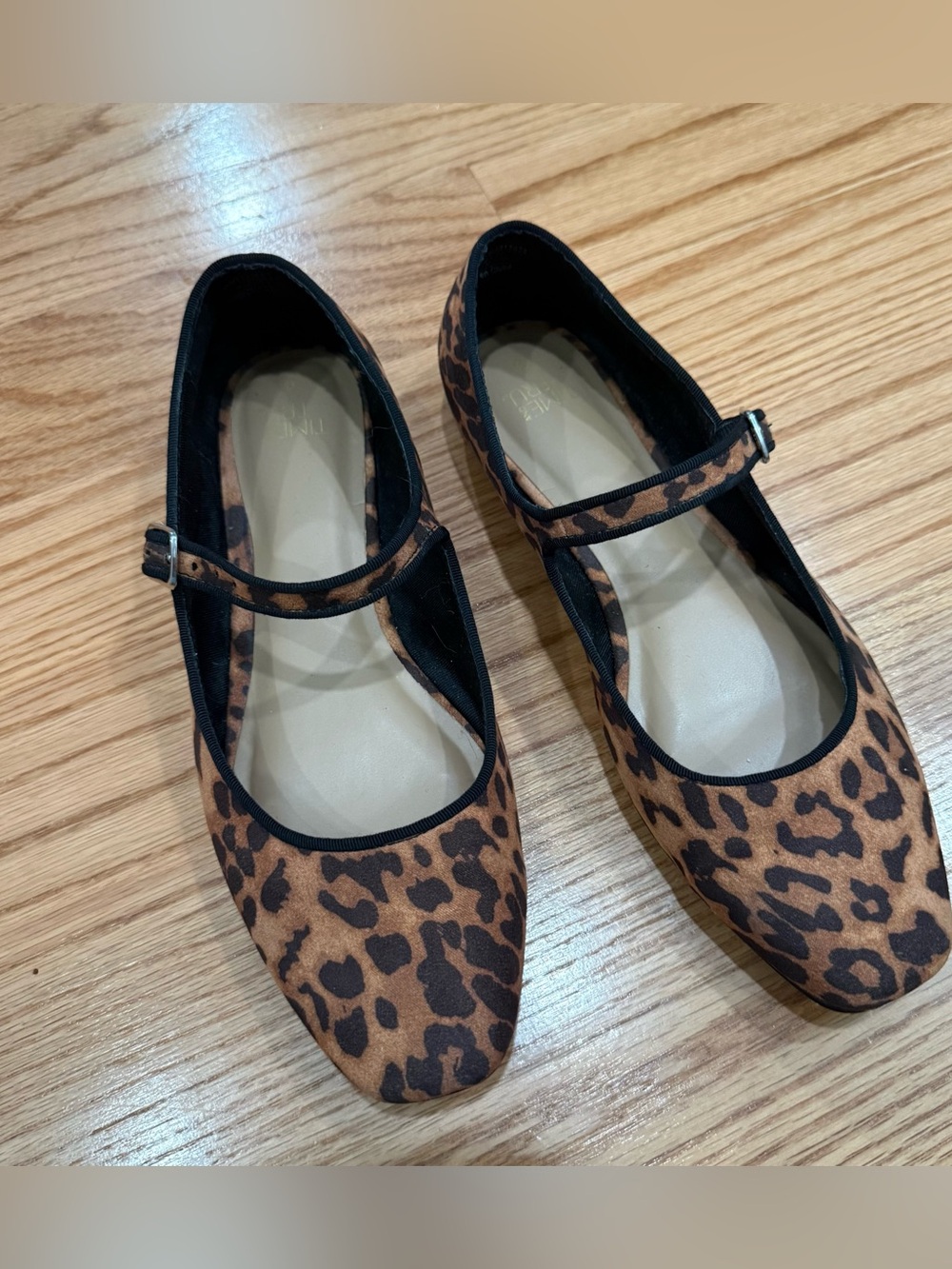 Leopard Print Mary Jane Flats - Brown